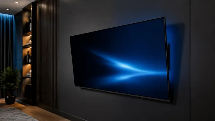 Example television installed close to the wall